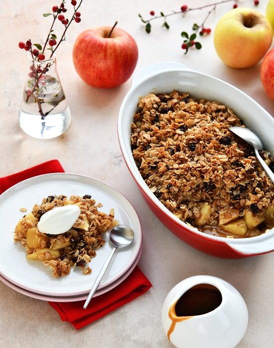 გრანოლა გამომცხვარი ვაშლით