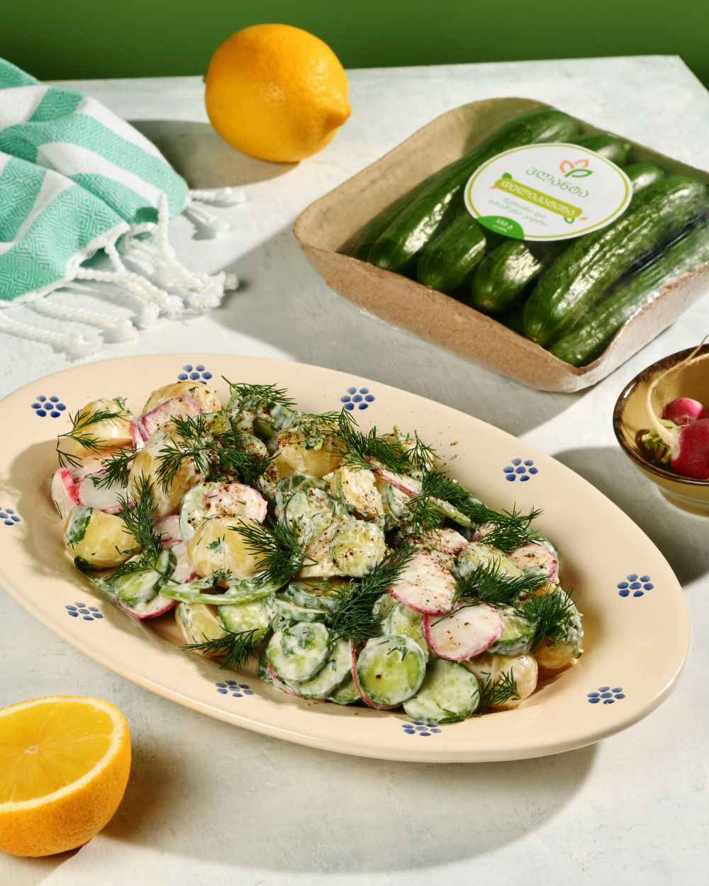 კიტრის და ახალი კარტოფილის სეზონური სალათა