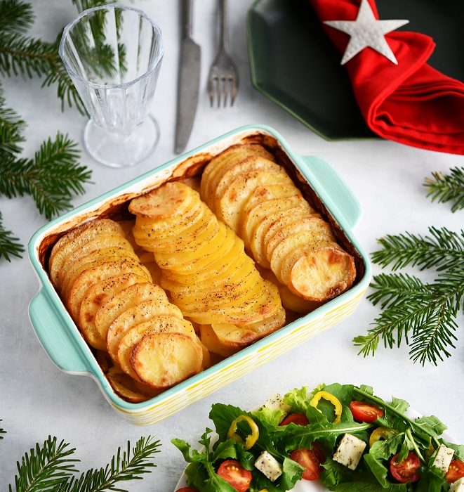 ღუმელში გამომცხვარი კარტოფილი “დოფინუა”