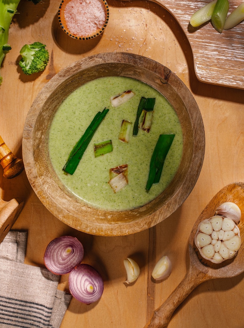 ბროკოლის და პრასის კრემ-სუპი